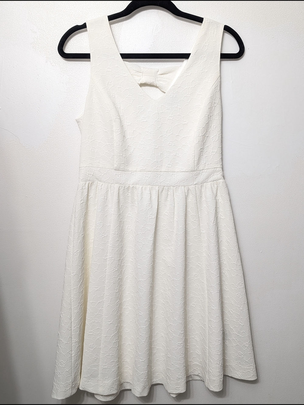 RW&CO Ivory Textured Midi Dress Size 6